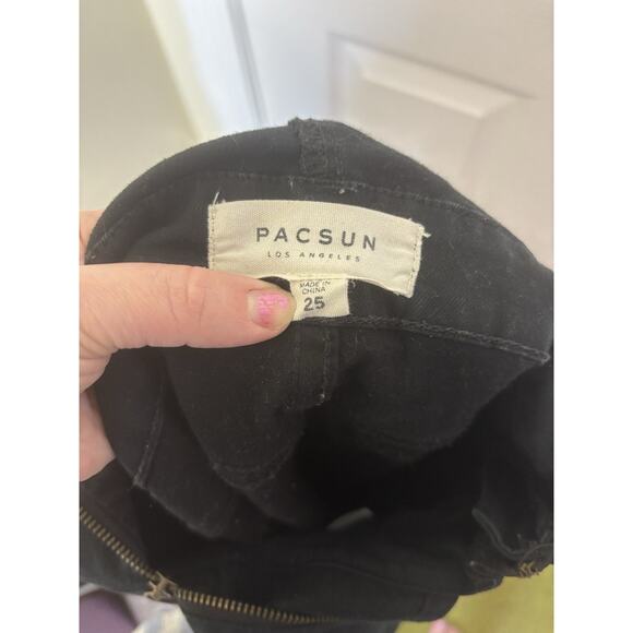 Pacsun Black Denim Overalls Women’s Size 25 Workwear Minimalist Festival Boho - Picture 6 of 7